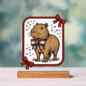 ヴィンテージ愛国カピバラネクタイシャツデザイン_1 アクリルサイン (ニュートラル)