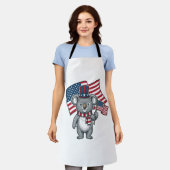 ヴィンテージ愛国コアラ旗Tシャツデザイン1 エプロン (着用した状態)