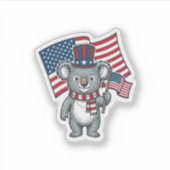 ヴィンテージ愛国コアラ旗Tシャツデザイン1 シール (正面)