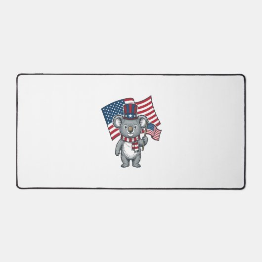 ヴィンテージ愛国コアラ旗Tシャツデザイン1 デスクマット (正面)