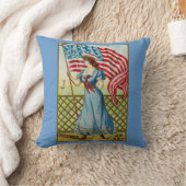 ヴィンテージ愛国セーラーガール枕 クッション (ブランケット)