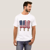 ヴィンテージ愛国ハート棒付き国旗Tシャツデザイン1 Tシャツ (正面フル)