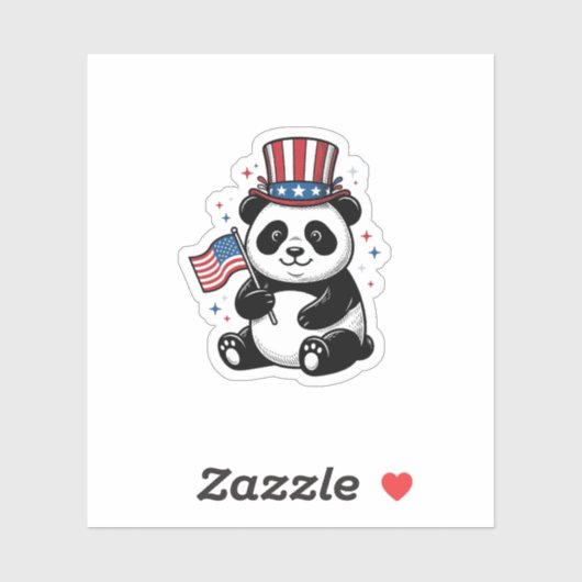 ヴィンテージ愛国パンダ旗Tシャツデザイン1 シール (シート)