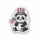 ヴィンテージ愛国パンダ旗Tシャツデザイン1 シール (正面)