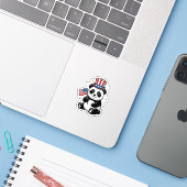 ヴィンテージ愛国パンダ旗Tシャツデザイン1 シール (ノートパソコンとiPhone)