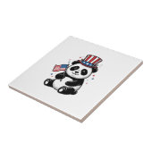 ヴィンテージ愛国パンダ旗Tシャツデザイン1 タイル (側面)