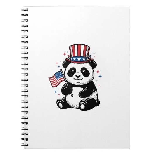 ヴィンテージ愛国パンダ旗Tシャツデザイン1 ノートブック (正面)