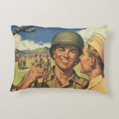 ヴィンテージ愛国ヒーロー、軍用飛行機の人々 アクセントクッション (裏面)