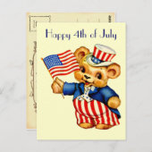 ヴィンテージ愛国ベアポストカード ポストカード (正面/裏面)