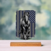 ヴィンテージ愛国ポニー馬の旗ベクター デザイン_1 アクリルサイン (ニュートラル)