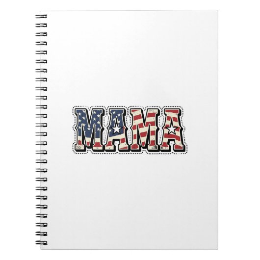 ヴィンテージ愛国ママレタリングTシャツデザイン_1 ノートブック (正面)