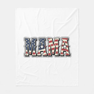 ヴィンテージ愛国ママレタリングTシャツデザイン_1 フリースブランケット