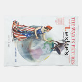 ヴィンテージ愛国レディ・リバティ雑誌表紙アート キッチンタオル (横)