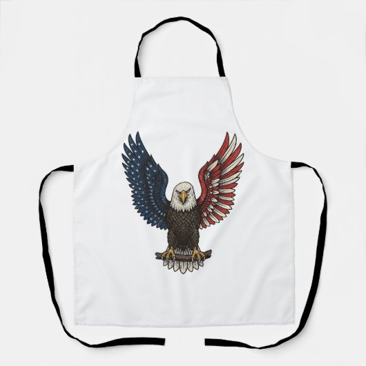 ヴィンテージ愛国ワシベクターTシャツデザイン_1 エプロン (正面)