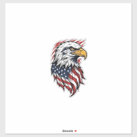 ヴィンテージ愛国ワシベクターTシャツデザイン_1 シール (シート)