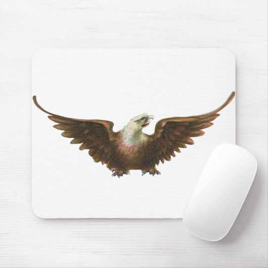 ヴィンテージ愛国主義アメリカのハゲ飛んでいるワシ マウスパッド (マウス)