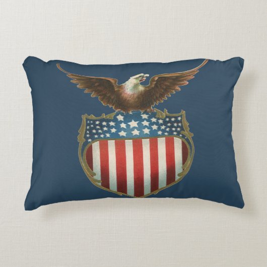 ヴィンテージ愛国主義誇りを持った、イーグル国旗 アクセントクッション (正面)