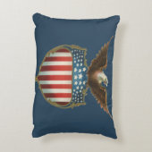ヴィンテージ愛国主義誇りを持った、イーグル国旗 アクセントクッション (裏面(縦))
