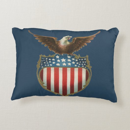ヴィンテージ愛国主義誇りを持った、イーグル国旗 アクセントクッション (裏面)