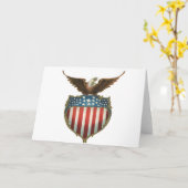 ヴィンテージ愛国主義誇りを持った、イーグル国旗 カード (黄色い花)