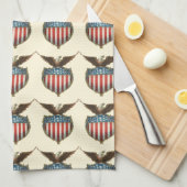 ヴィンテージ愛国主義誇りを持った、イーグル国旗 キッチンタオル (四つ折り)