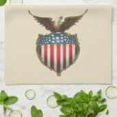 ヴィンテージ愛国主義誇りを持った、イーグル国旗 キッチンタオル (折り畳み)