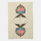 ヴィンテージ愛国主義誇りを持った、イーグル国旗 キッチンタオル (縦)
