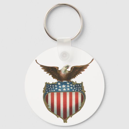 ヴィンテージ愛国主義誇りを持った、イーグル国旗 キーホルダー (裏面)