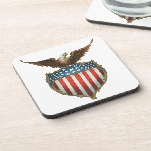 ヴィンテージ愛国主義誇りを持った、イーグル国旗 コースター (左側)