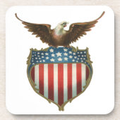 ヴィンテージ愛国主義誇りを持った、イーグル国旗 コースター (正面)