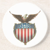 ヴィンテージ愛国主義誇りを持った、イーグル国旗 コースター (正面)