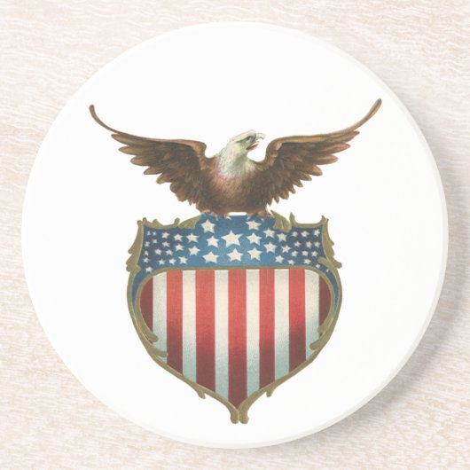 ヴィンテージ愛国主義誇りを持った、イーグル国旗 コースター