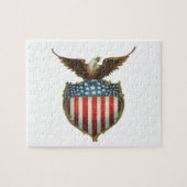 ヴィンテージ愛国主義誇りを持った、イーグル国旗 ジグソーパズル (横)