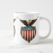 ヴィンテージ愛国主義誇りを持った、イーグル国旗 ジャンボコーヒーマグカップ (右)