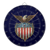 ヴィンテージ愛国主義誇りを持った、イーグル国旗 ダーツボード (正面)