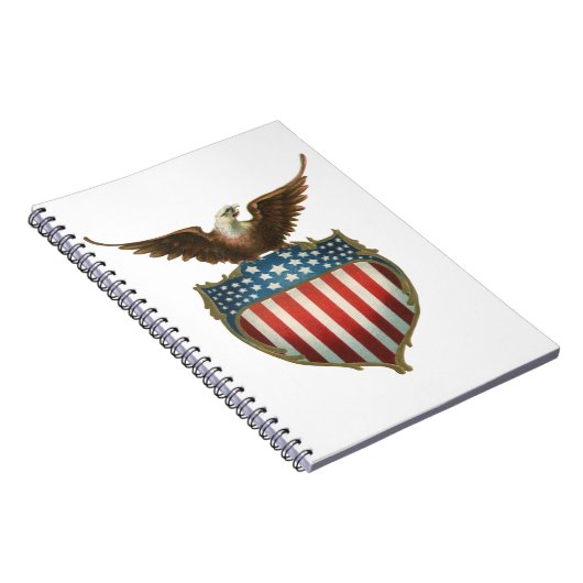 ヴィンテージ愛国主義誇りを持った、イーグル国旗 ノートブック (右側)