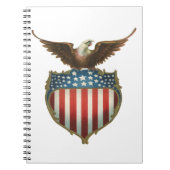 ヴィンテージ愛国主義誇りを持った、イーグル国旗 ノートブック (正面)