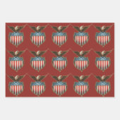 ヴィンテージ愛国主義誇りを持った、イーグル国旗 ラッピングペーパーシート (正面3)