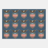 ヴィンテージ愛国主義誇りを持った、イーグル国旗 ラッピングペーパーシート (正面2)