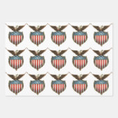 ヴィンテージ愛国主義誇りを持った、イーグル国旗 ラッピングペーパーシート (正面)