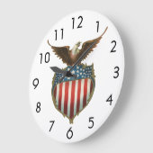 ヴィンテージ愛国主義誇りを持った、イーグル国旗 ラージ壁時計 (傾斜)
