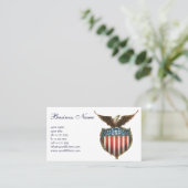 ヴィンテージ愛国主義誇りを持った、イーグル国旗 名刺 (スタンド正面)