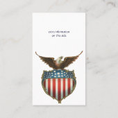 ヴィンテージ愛国主義誇りを持った、イーグル国旗 名刺 (裏面)