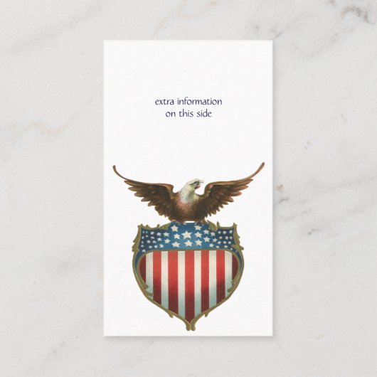 ヴィンテージ愛国主義誇りを持った、イーグル国旗 名刺 (裏面)