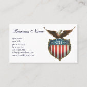 ヴィンテージ愛国主義誇りを持った、イーグル国旗 名刺 (正面)