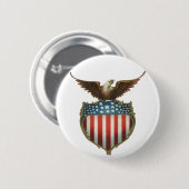 ヴィンテージ愛国主義誇りを持った、イーグル国旗 缶バッジ (正面&裏面)