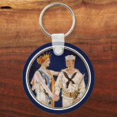 ヴィンテージ愛国主義、海軍海員との女性の自由 キーホルダー (正面)