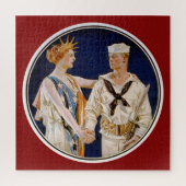 ヴィンテージ愛国主義、海軍海員との女性の自由 ジグソーパズル (縦)