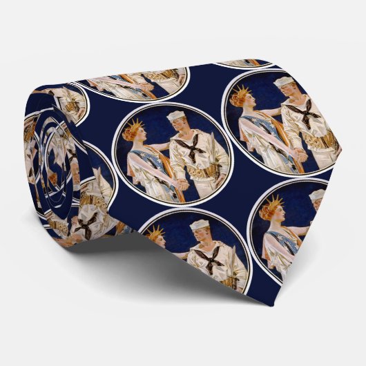 ヴィンテージ愛国主義、海軍海員との女性の自由 ネクタイ (ロール)