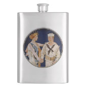 ヴィンテージ愛国主義、海軍海員との女性の自由 フラスク (正面)